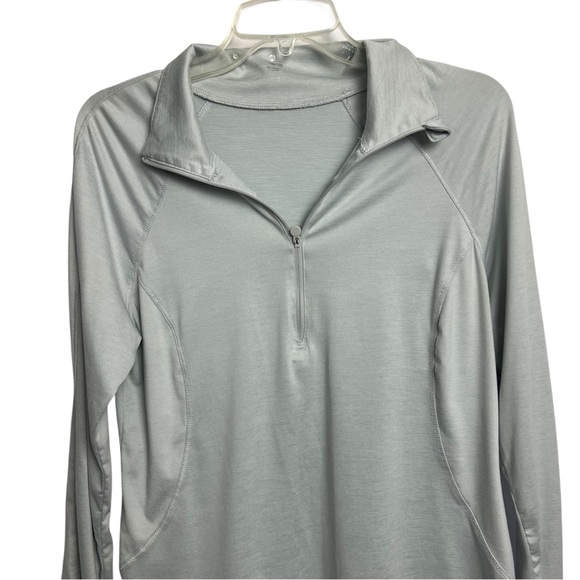 PrAna Women’s Pullover 1/4 Zip Top Sz Large Color Gray Long Sleeves Stretch - Picture 2 of 9